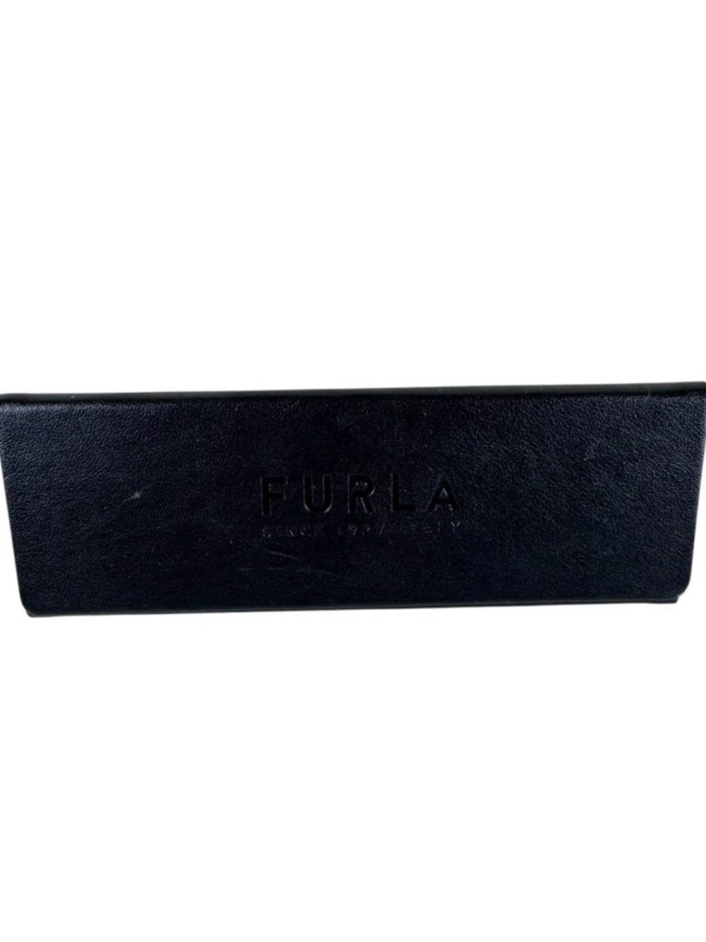 Furla Black Triangular‎ Collapsible Lined Magnetic Closure Eyeglass Case